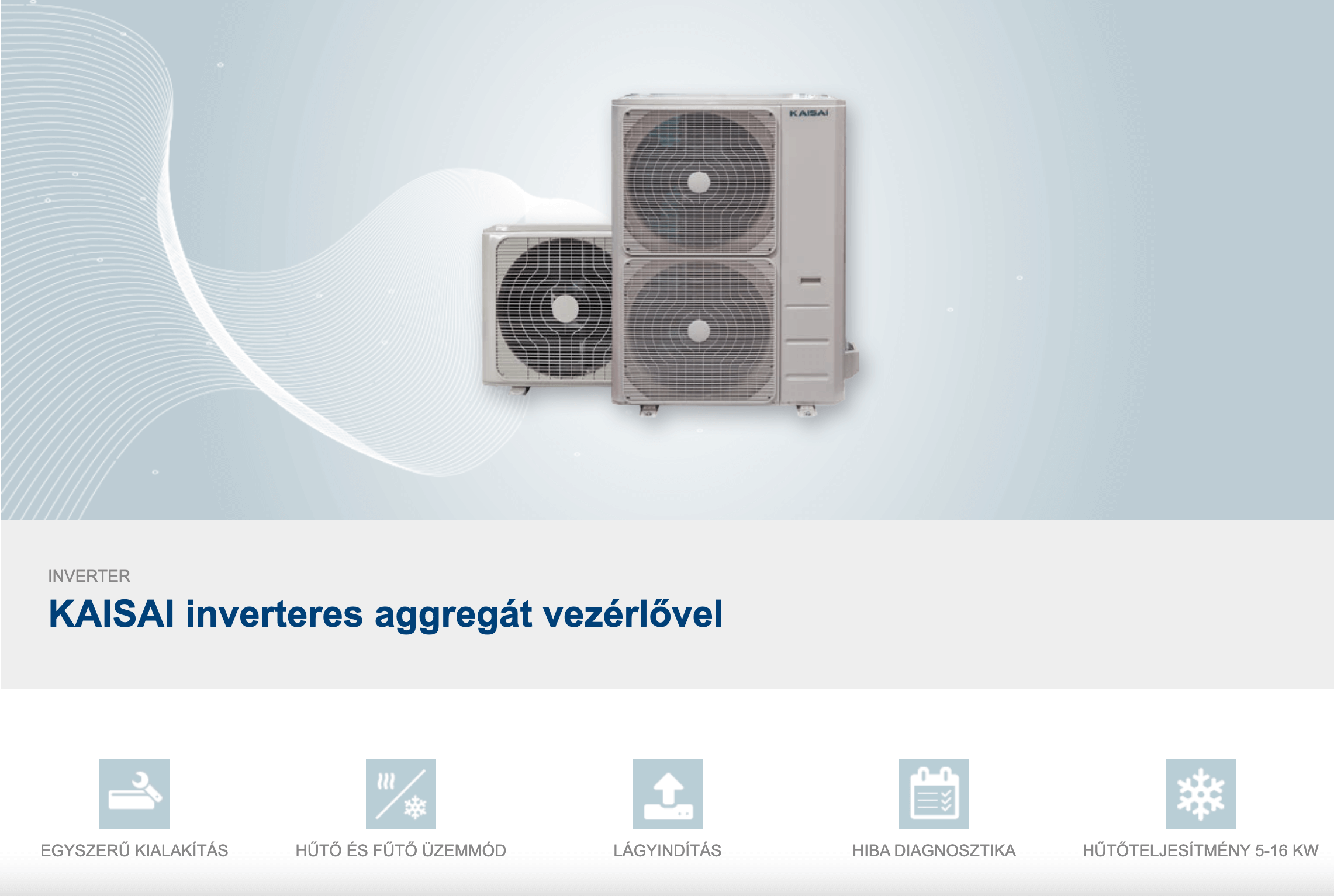 KAISAI inverteres aggregát vezérlővel