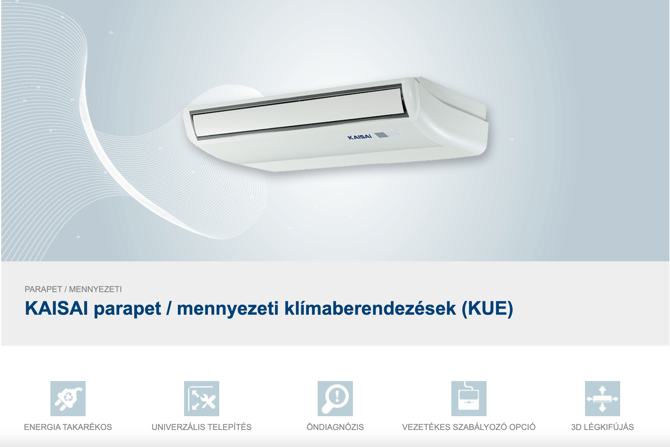 KAISAI parapet _ mennyezeti klímaberendezések (KUE)
